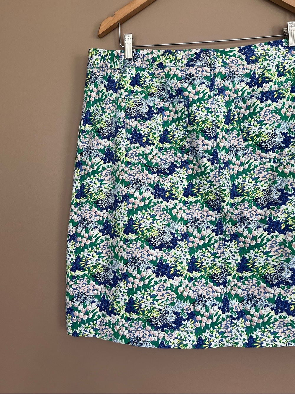 {Talbots} Floral Denim Skirt - Womens 14W - Picture 5 of 8